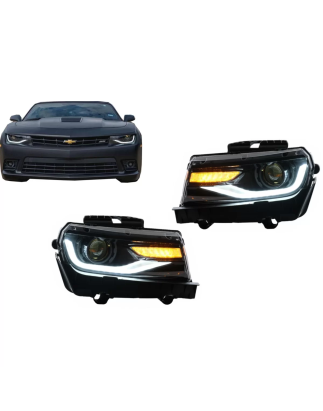 Fari anteriori LED DRL compatibile con Chevrolet Camaro Mk5 Facelift (2014-2015) Sequential Amber Dy