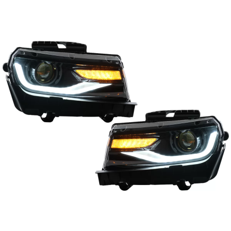 Fari anteriori LED DRL compatibile con Chevrolet Camaro Mk5 Facelift (2014-2015) Sequential Amber Dy