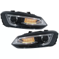 Fari anteriori compatibile con VW Polo MK5 6R 6C 61 (2011-2017) LED Light Bar Devil Eye look RHD (Co