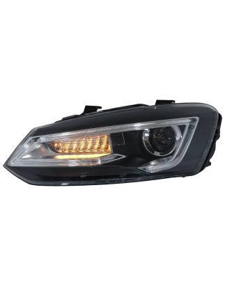 Fari anteriori compatibile con VW Polo MK5 6R 6C 61 (2011-2017) LED Light Bar Devil Eye look RHD (Co