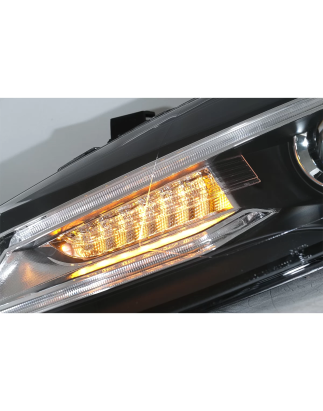 Fari anteriori compatibile con VW Polo MK5 6R 6C 61 (2011-2017) LED Light Bar Devil Eye look RHD (Co