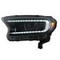 Fari anteriori LED Light Bar compatibile con Ford Ranger (2015-2020) LHD Full nero Housing con Seque