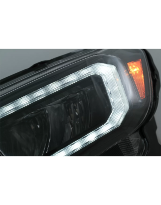 Fari anteriori LED Light Bar compatibile con Ford Ranger (2015-2020) LHD Full nero Housing con Seque