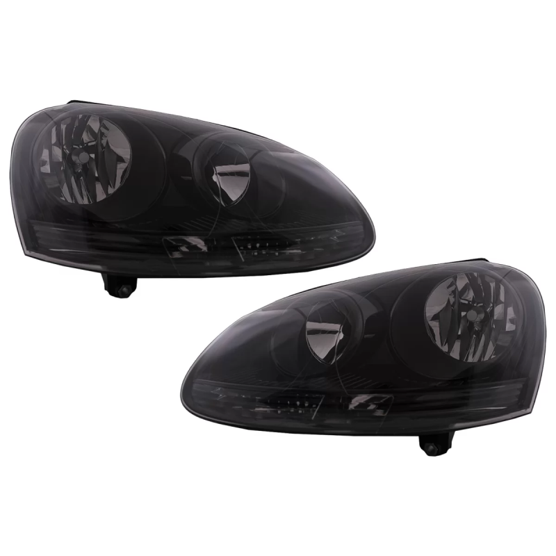 Fari anteriori compatibile con VW Golf 5 V (10.2003-2009) Jetta (2005-2010) All nero (Cod. K-HLVWG5B