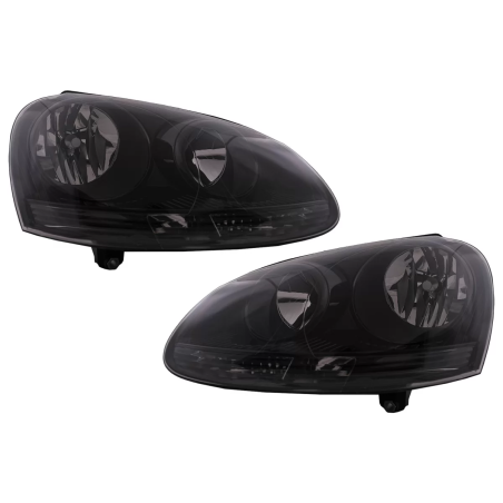 Fari anteriori compatibile con VW Golf 5 V (10.2003-2009) Jetta (2005-2010) All nero (Cod. K-HLVWG5B