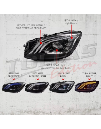 Fari anteriori Full LED compatibile con Mercedes S-Classe W222 Maybach X222 (2013-2017) Facelift loo