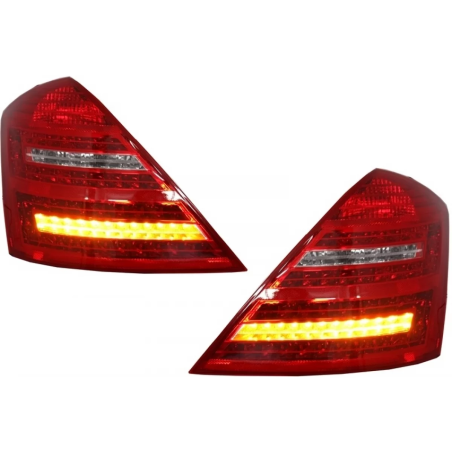 Fanali posteriori LED compatibile con Mercedes W221 S-Classe (2005-2012) design Facelift (Cod. K-TLM