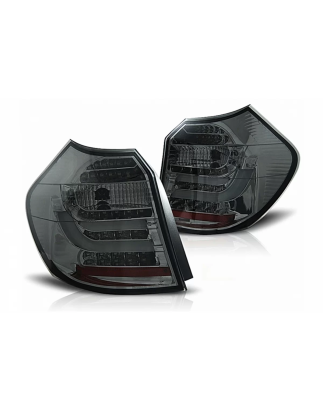 Fanali posteriori LED compatibile con BMW 1 Serie E81 E87 (09.2007-2011) nero fumé (Cod. K-RB28ASLB