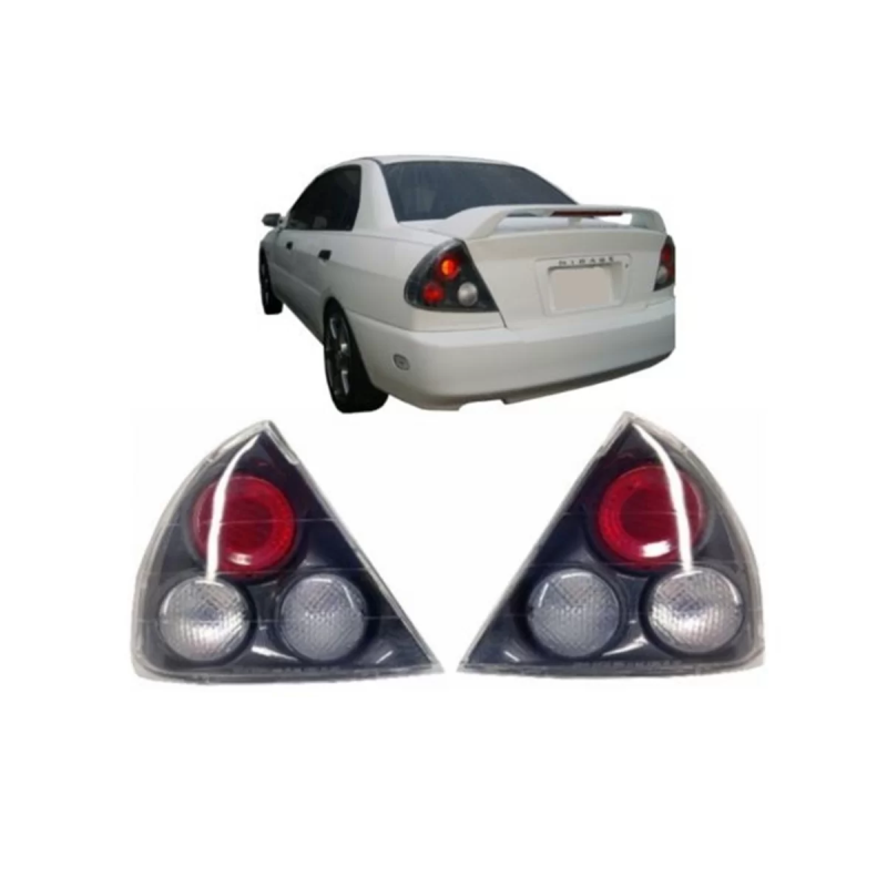 Fanali posteriori compatibile con Mitsubishi Mirage Lancer (1995-1997) Berlina Tail Rear Lights nero