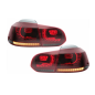 Fanali posteriori Full LED compatibile con VW Golf 6 VI (2008-2013) R20 design rosso fumé Turning L