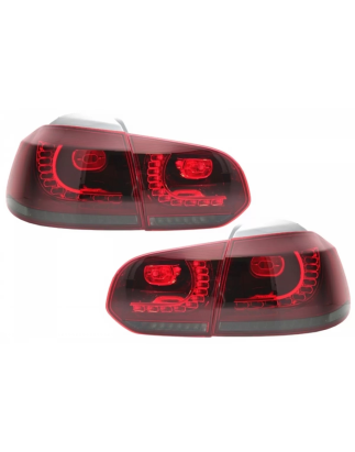Fanali posteriori Full LED compatibile con VW Golf 6 VI (2008-2013) R20 design rosso fumé Turning L