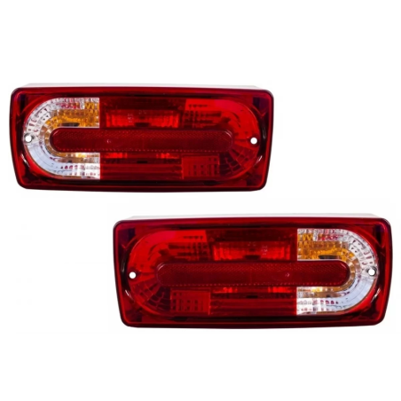 Fanali posteriori compatibile con Mercedes G-Classe W463 (1989-2015) G55 design rosso trasparente (C