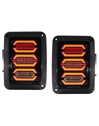 Fanali posteriori Full LED compatibile con Jeep Wrangler JK Rubicon (2007-2017) fumé (Cod. K-TLJEWR