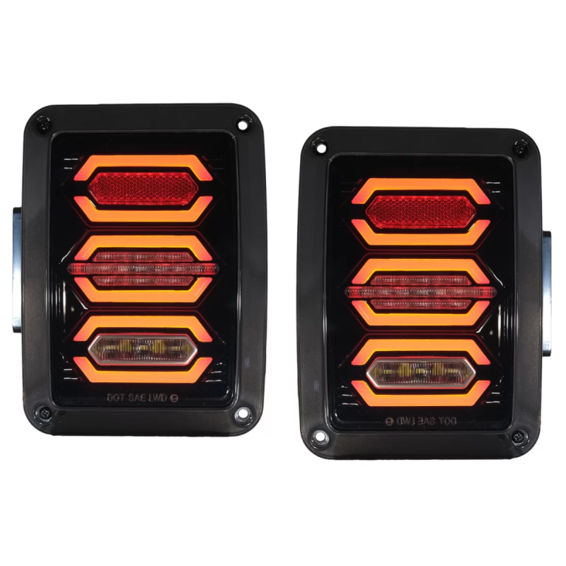 Fanali posteriori Full LED compatibile con Jeep Wrangler JK Rubicon (2007-2017) fumé (Cod. K-TLJEWR