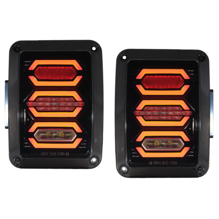 Fanali posteriori Full LED compatibile con Jeep Wrangler JK Rubicon (2007-2017) fumé (Cod. K-TLJEWR