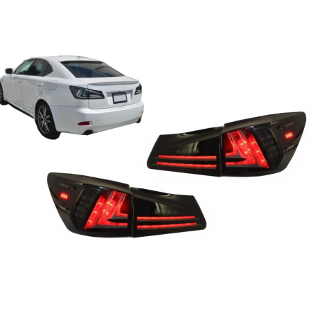Fanali posteriori Full LED compatibile con LEXUS IS XE20 (2006-2012) Light Bar Facelift New XE30 fum