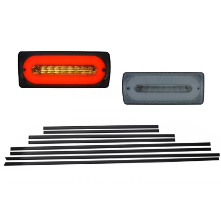 Fanali posteriori LED Light Bar fumé con Door Moldings nero compatibile con Mercedes G-Classe W463 