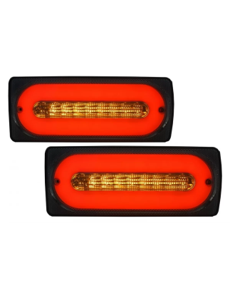 Fanali posteriori LED Light Bar fumé con Door Moldings nero compatibile con Mercedes G-Classe W463 