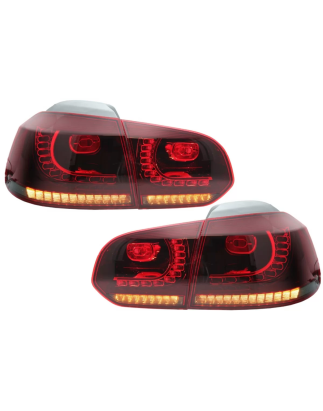 Fanali posteriori Full LED compatibile con VW Golf 6 VI (2008-2013) R20 design rosso Cherry con Sequ