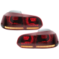 Fanali posteriori Full LED compatibile con VW Golf 6 VI (2008-2013) R20 design rosso Cherry con Sequ