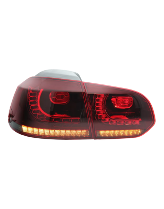 Fanali posteriori Full LED compatibile con VW Golf 6 VI (2008-2013) R20 design rosso Cherry con Sequ