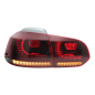 Fanali posteriori Full LED compatibile con VW Golf 6 VI (2008-2013) R20 design rosso Cherry con Sequ