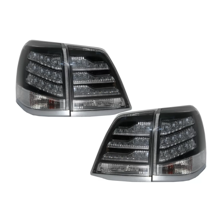 Fanali posteriori LED compatibile con Toyota Land Cruiser FJ200 J200 (2007-2011) nero and White (Cod