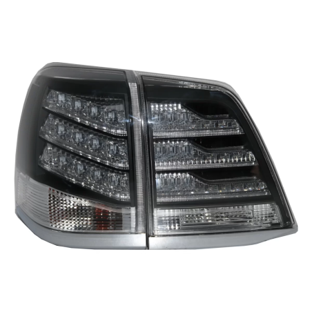 Fanali posteriori LED compatibile con Toyota Land Cruiser FJ200 J200 (2007-2011) nero and White (Cod