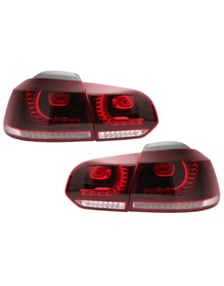 Fanali posteriori Full LED compatibile con VW Golf 6 VI (2008-2013) Cherry rosso R20 GTI design (LHD