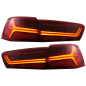 Fanali posteriori Full LED compatibile con Audi A6 4G C7 Berlina (2011-2014) rosso trasparente desig