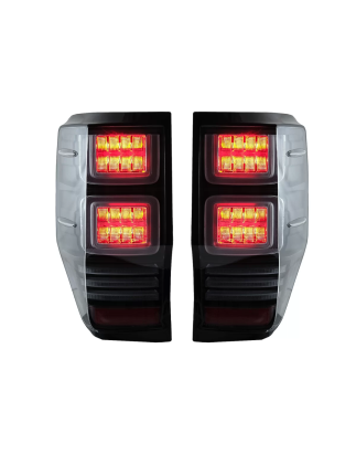 Fanali posteriori LED compatibile con Ford Ranger (2012-2018) trasparente con Sequential Dynamic Tur