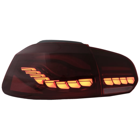 Fanali posteriori Full LED compatibile con VW Golf 6 VI (2008-2013) rosso fumé con Sequential Dynam