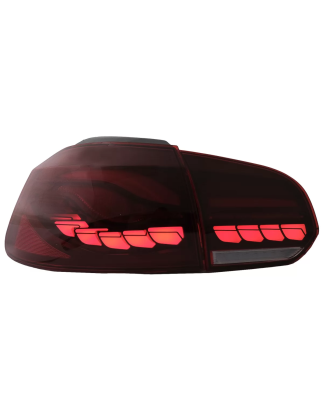 Fanali posteriori Full LED compatibile con VW Golf 6 VI (2008-2013) rosso fumé con Sequential Dynam