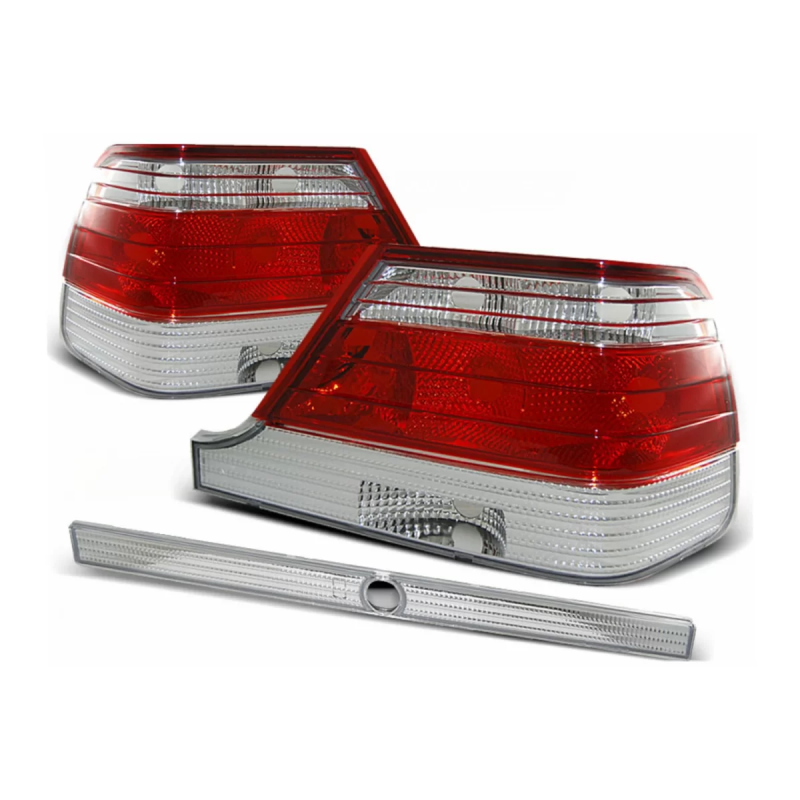 Fanali posteriori compatibile con Mercedes S-Classe W140 Berlina (1995-10.1998) rosso trasparente (C