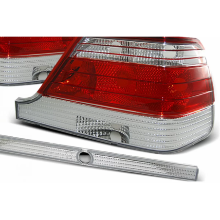 Fanali posteriori compatibile con Mercedes S-Classe W140 Berlina (1995-10.1998) rosso trasparente (C