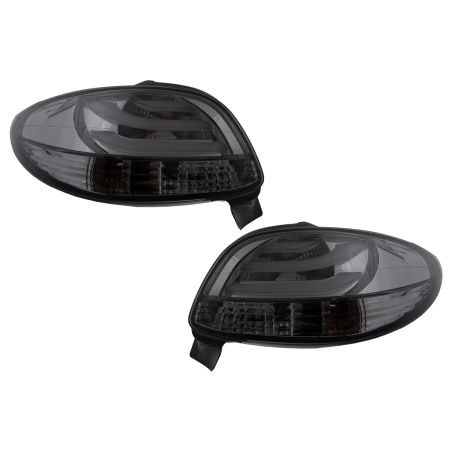 Fanali posteriori LED compatibile con Peugeot 206 HatchBack 3 / 5 Doors (1998-2004) nero fumé (Cod.