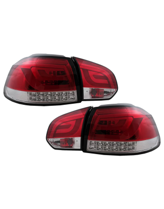 Fanali posteriori LED compatibile con VW Golf 6 VI (2008-2013) rosso trasparente (Cod. K-TLVWG6RCLED
