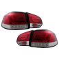 Fanali posteriori LED compatibile con VW Golf 6 VI (2008-2013) rosso trasparente (Cod. K-TLVWG6RCLED