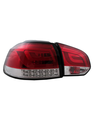 Fanali posteriori LED compatibile con VW Golf 6 VI (2008-2013) rosso trasparente (Cod. K-TLVWG6RCLED