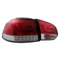 Fanali posteriori LED compatibile con VW Golf 6 VI (2008-2013) rosso trasparente (Cod. K-TLVWG6RCLED