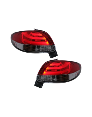 Fanali posteriori LED compatibile con Peugeot 206 HatchBack 3 / 5 Doors (10.1998-2004) rosso White (