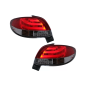 Fanali posteriori LED compatibile con Peugeot 206 HatchBack 3 / 5 Doors (10.1998-2004) rosso White (
