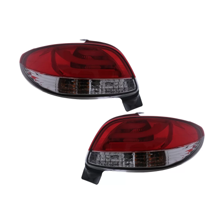 Fanali posteriori LED compatibile con Peugeot 206 HatchBack 3 / 5 Doors (10.1998-2004) rosso White (