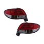 Fanali posteriori LED compatibile con Peugeot 206 HatchBack 3 / 5 Doors (10.1998-2004) rosso White (