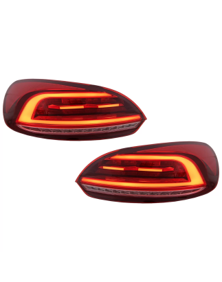 Fanali posteriori LED compatibile con VW Scirocco Hatchback 137 Mk3 (2008-2014) rosso Dynamic Turnin