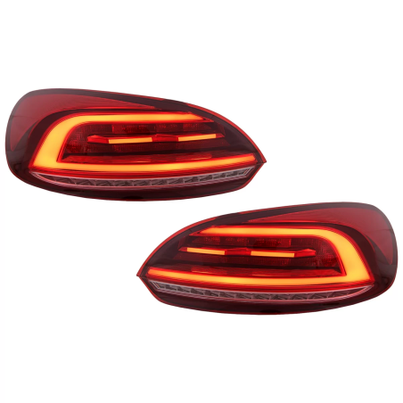 Fanali posteriori LED compatibile con VW Scirocco Hatchback 137 Mk3 (2008-2014) rosso Dynamic Turnin