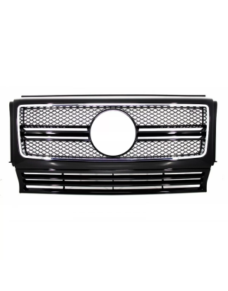 Griglia anteriore compatibile con Mercedes G-Classe W463 (1990-2018) G65 design nero lucido cromato 