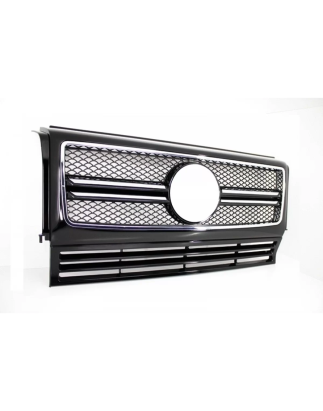 Griglia anteriore compatibile con Mercedes G-Classe W463 (1990-2018) G65 design nero lucido cromato 