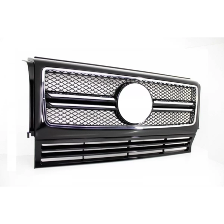 Griglia anteriore compatibile con Mercedes G-Classe W463 (1990-2018) G65 design nero lucido cromato 