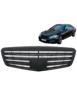 Griglia anteriore compatibile con Mercedes S-Classe W221 Facelift (2010-2013) S63 S65 design nero lu